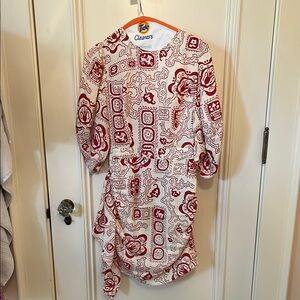 Red and White Patterned Rhode dress